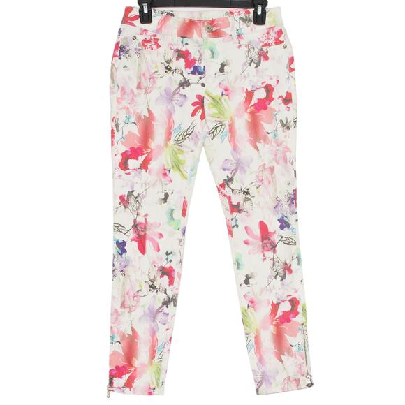 DL1961 Jeans Cropped Romantic Feminine Boho Cottage Resort Fairy Floral White 27 - Picture 1 of 7